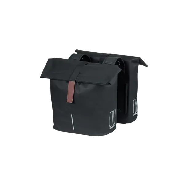 Basil City - dubbele fietstas - 28-32 liter - zwart