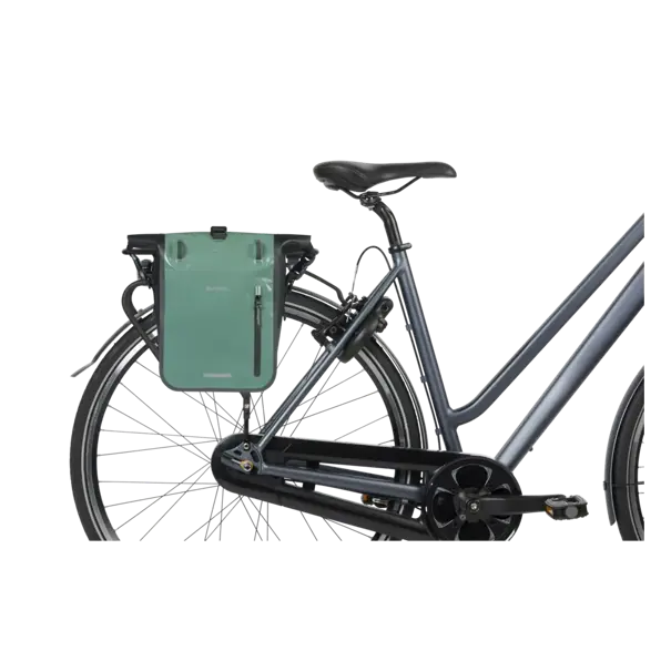 Basil Rivo M - enkele tas tarpaulin MIK Hooks - 12-15L - zilvergroen/zwart