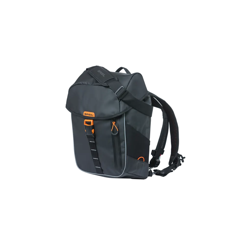 Basil Miles Tarpaulin - fietsrugzak - 17 liter - zwart/oranje