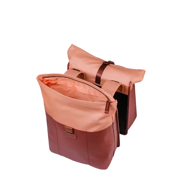 Basil Vive - dubbele fietstas - 28-35L - bordeaux/roze