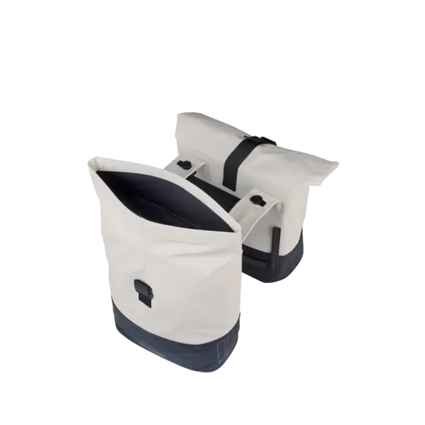 Basil Cove - dubbele fietstas MIK - 28-32L - gebroken wit/zwart
