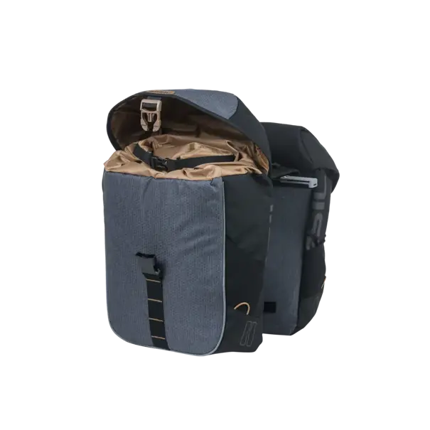 Basil Miles - dubbele fietstas MIK - 34 liter - grijs/zwart