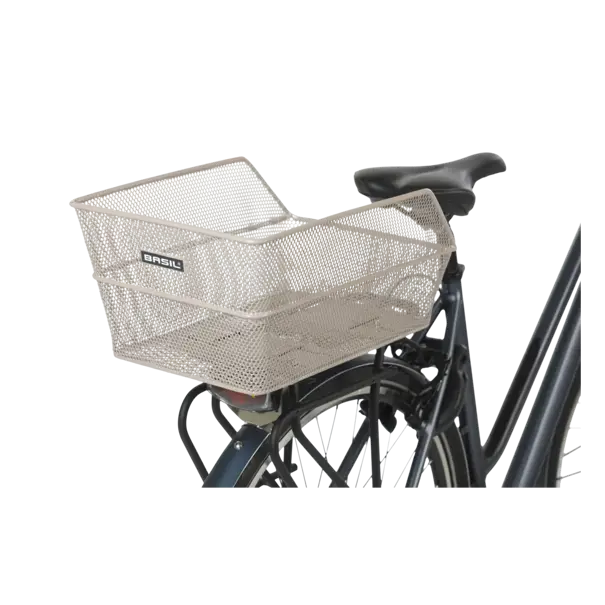 Basil Cento - fietsmand - achterop - nude metallic