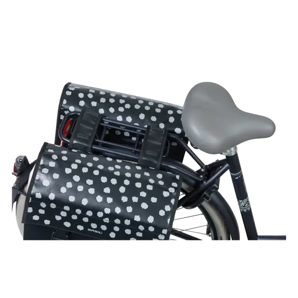 Basil Urban Load - dubbele fietstas - 48-53 liter - zwart met reflecterende stippen