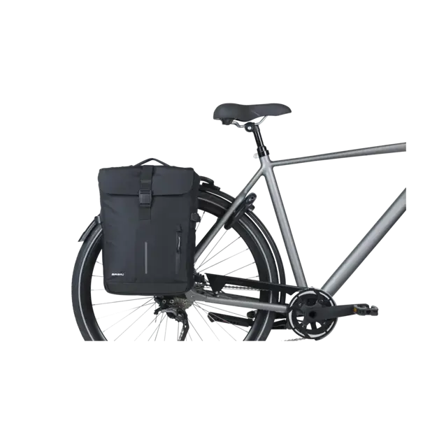 Basil Move -  dubbele fietstas MIK - 30 liter - zwart