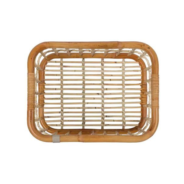 Basil Green Life - rotan fietsmand - large - voorop- natural bruin