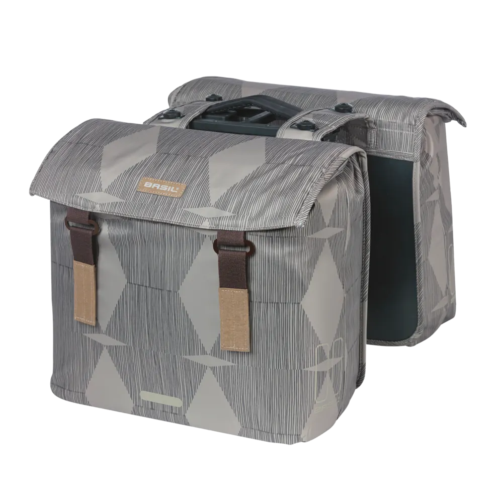 Basil Elegance - dubbele fietstas MIK - 40-49 liter - chateau taupe