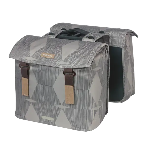 Basil Elegance - dubbele fietstas MIK - 40-49 liter - chateau taupe