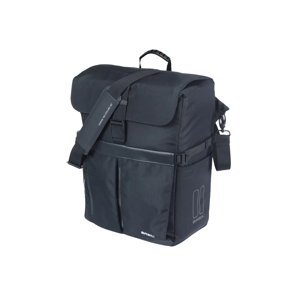 Basil Move fietsschoudertas MIK Hooks - enkele fietstas -  15 liter - zwart