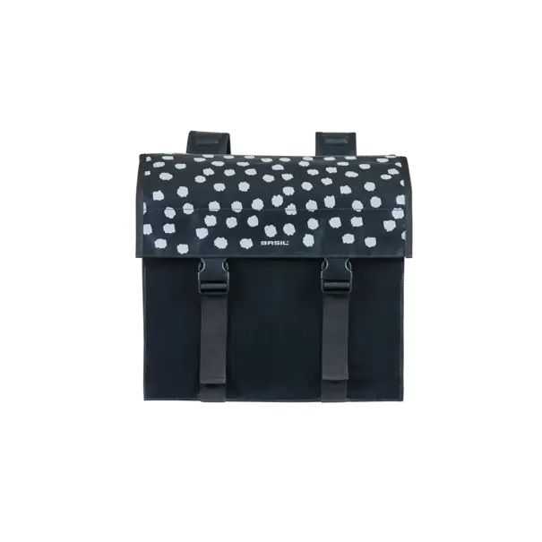 Basil Urban Load - dubbele fietstas - 48-53 liter - zwart met reflecterende stippen