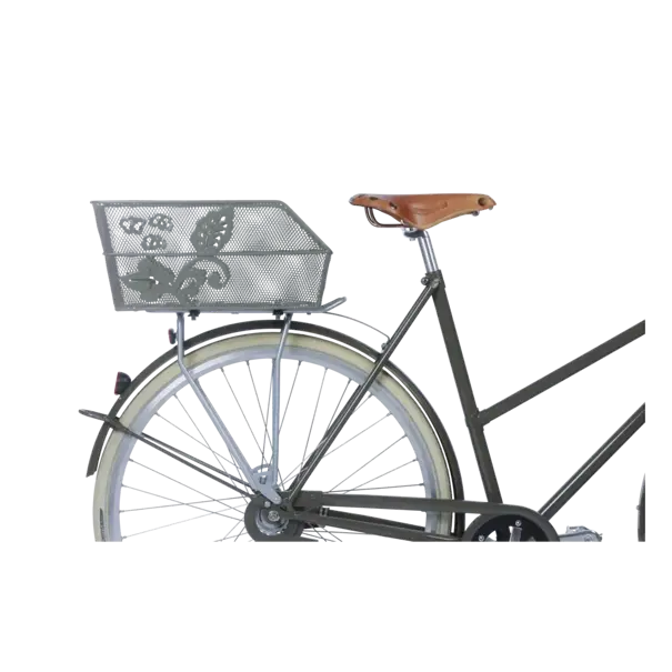 Basil Cento Flower-  fietsmand - achterop - olive green