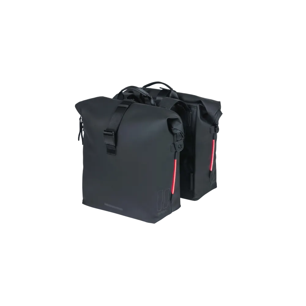 Basil SoHo - dubbele fietstas Nordlicht - 41 liter - night zwart