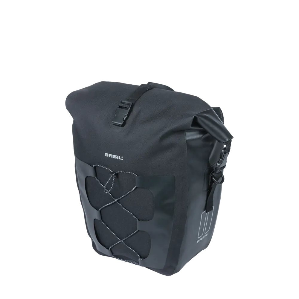 Basil Navigator Waterproof L - enkele tas MIK Hooks - 25-31L - zwart
