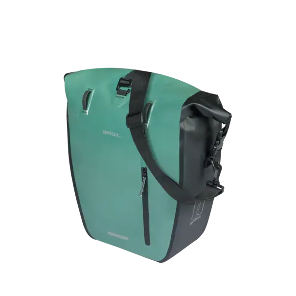 Basil Rivo L - enkele tas tarpaulin MIK Hooks - 25-31L - zilvergroen/zwart