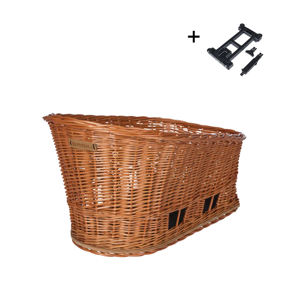 Basil Pasja - hondenfietsmand MIK - medium - 45 cm - achtermand - natural