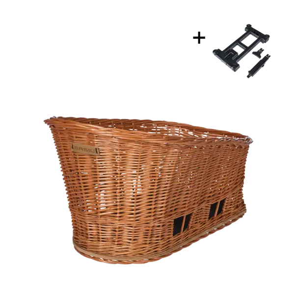 Basil Pasja - hondenfietsmand MIK - medium - 45 cm - achtermand - natural