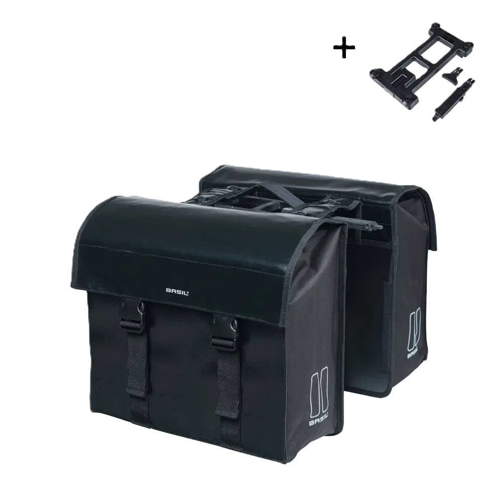 Basil Urban Load - dubbele fietstas MIK - 48-53 liter - zwart