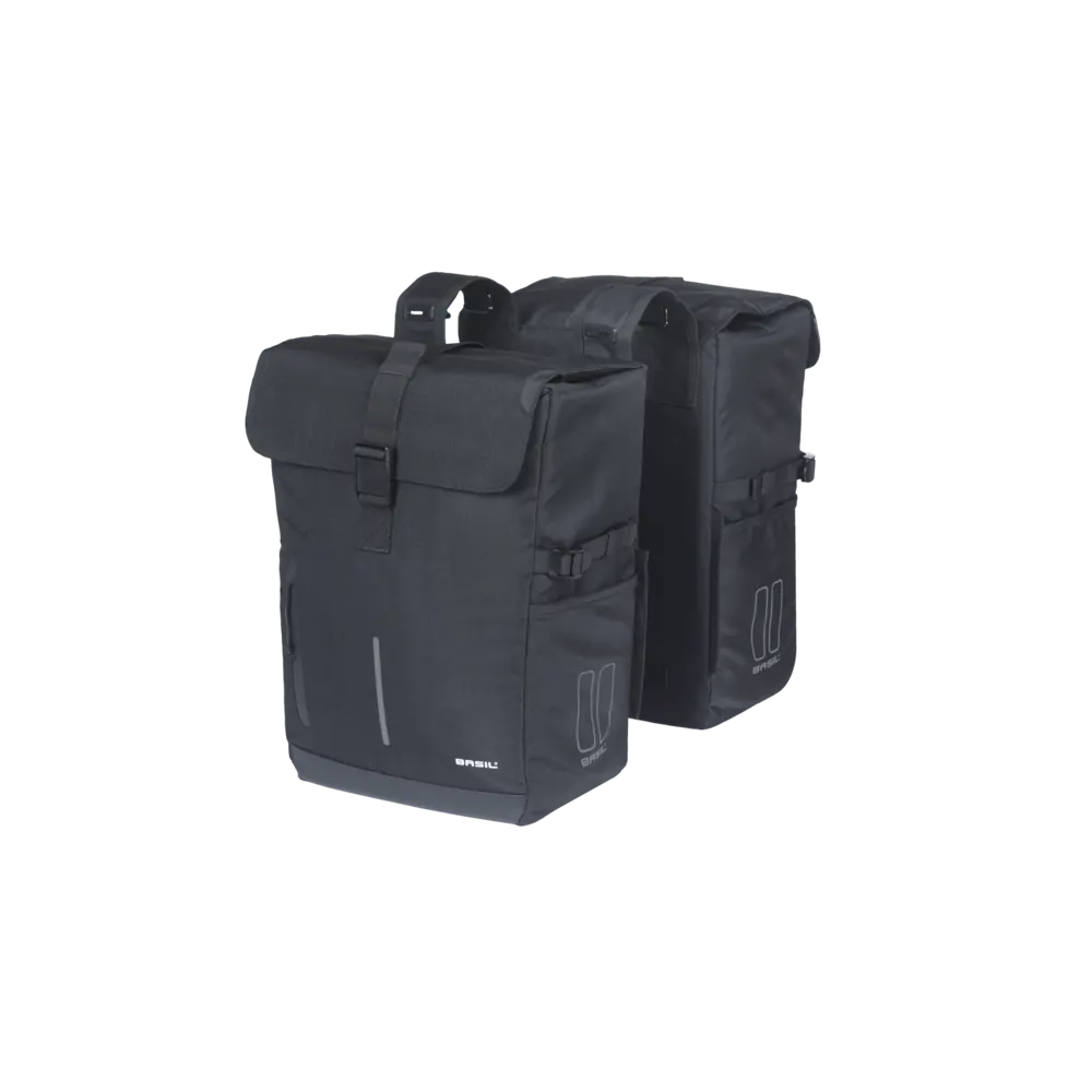 Basil Move -  dubbele fietstas - 30 liter - zwart