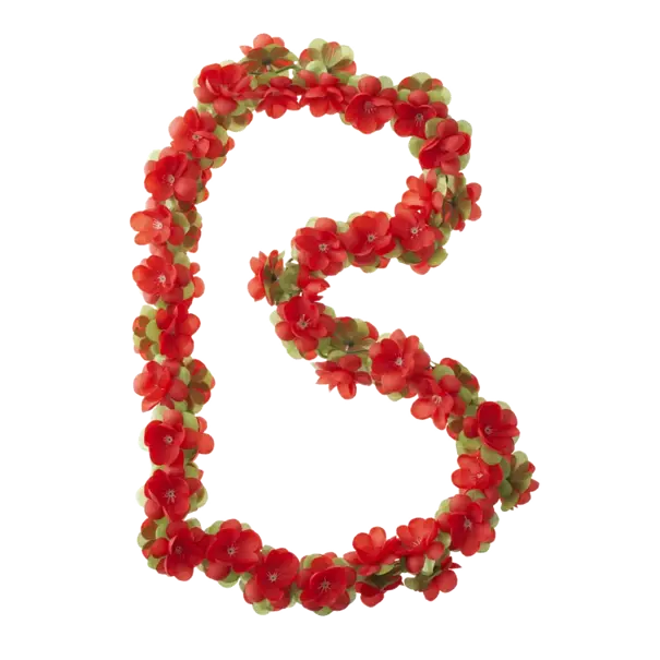 Basil Flower Garland - bloemenstreng - rood
