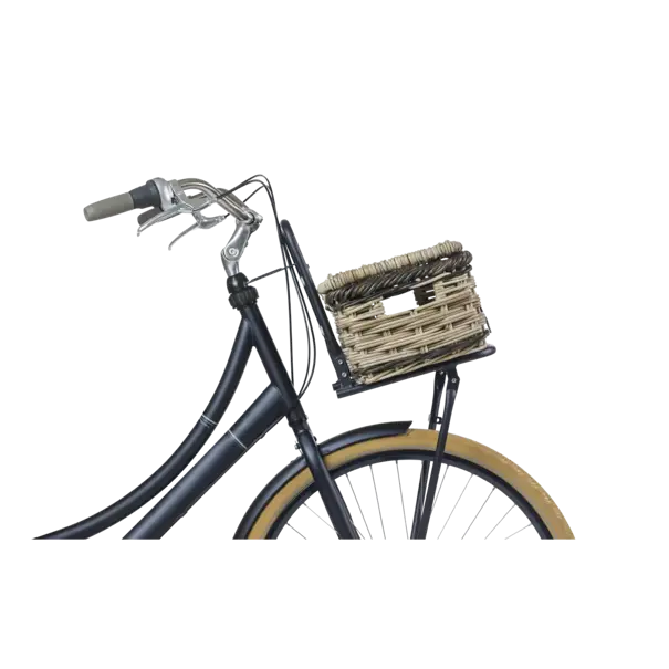 Basil Dijon - met - deksel - fietsmand - small - grijs/zwart