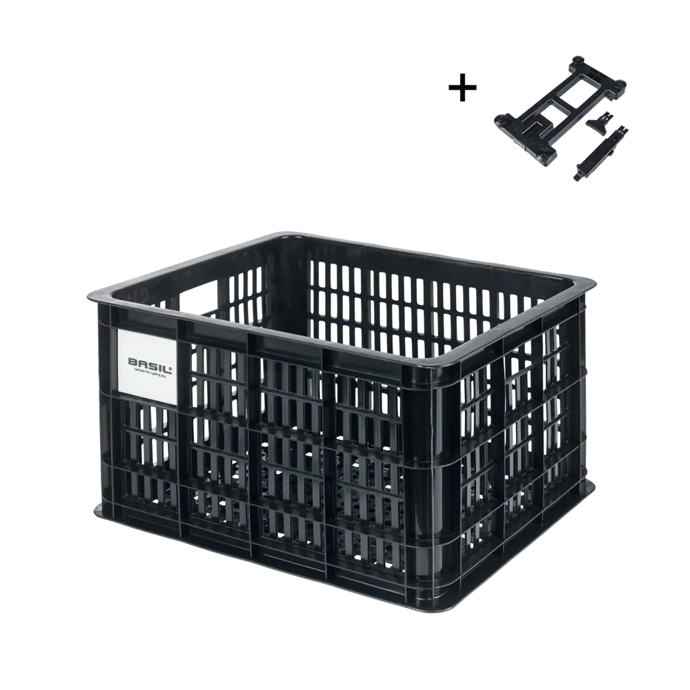 Basil fietskrat M MIK - medium - 29.5 liter - zwart