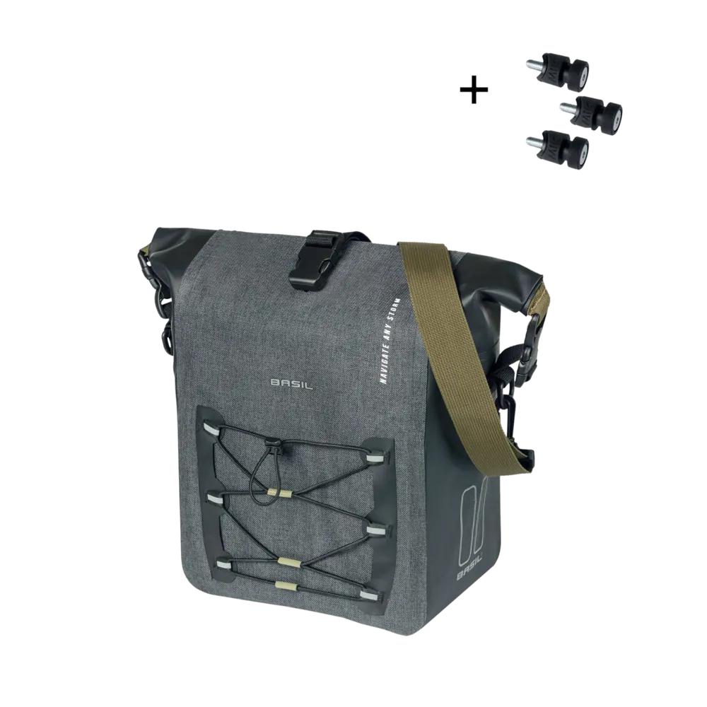 Basil Navigator Storm MIK Studs M - enkele fietstas - 12-15 liter - zwart