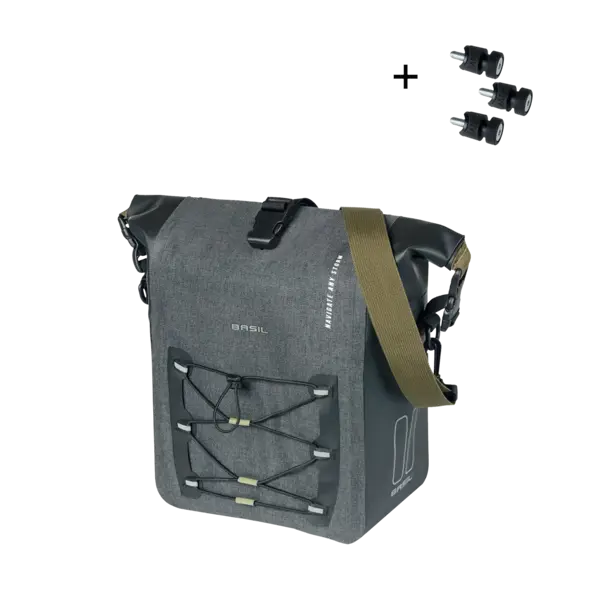 Basil Navigator Storm MIK Studs M - enkele fietstas - 12-15 liter - zwart