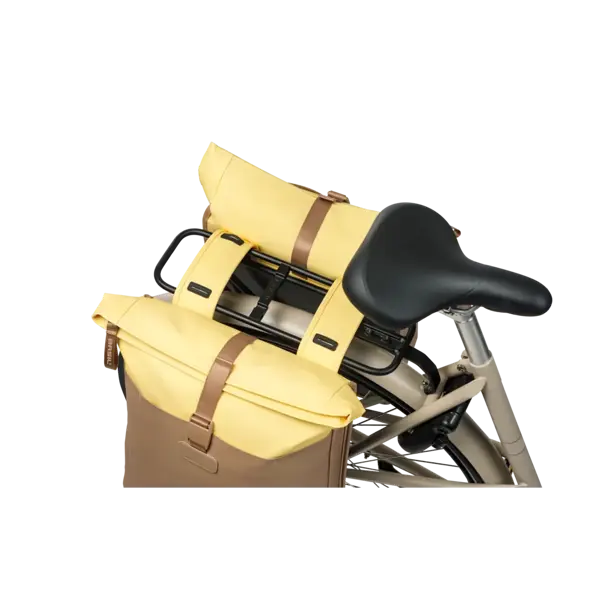 Basil Vive - dubbele fietstas - 28-35L - zand/geel