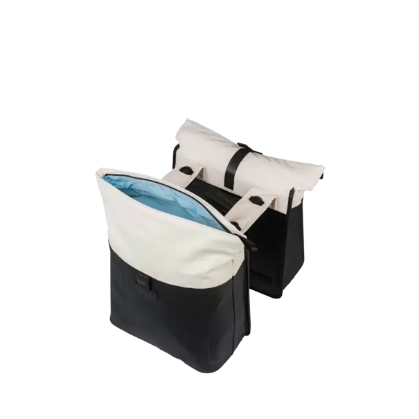 Basil Vive - dubbele fietstas MIK - 28-35L - gebroken wit/zwart