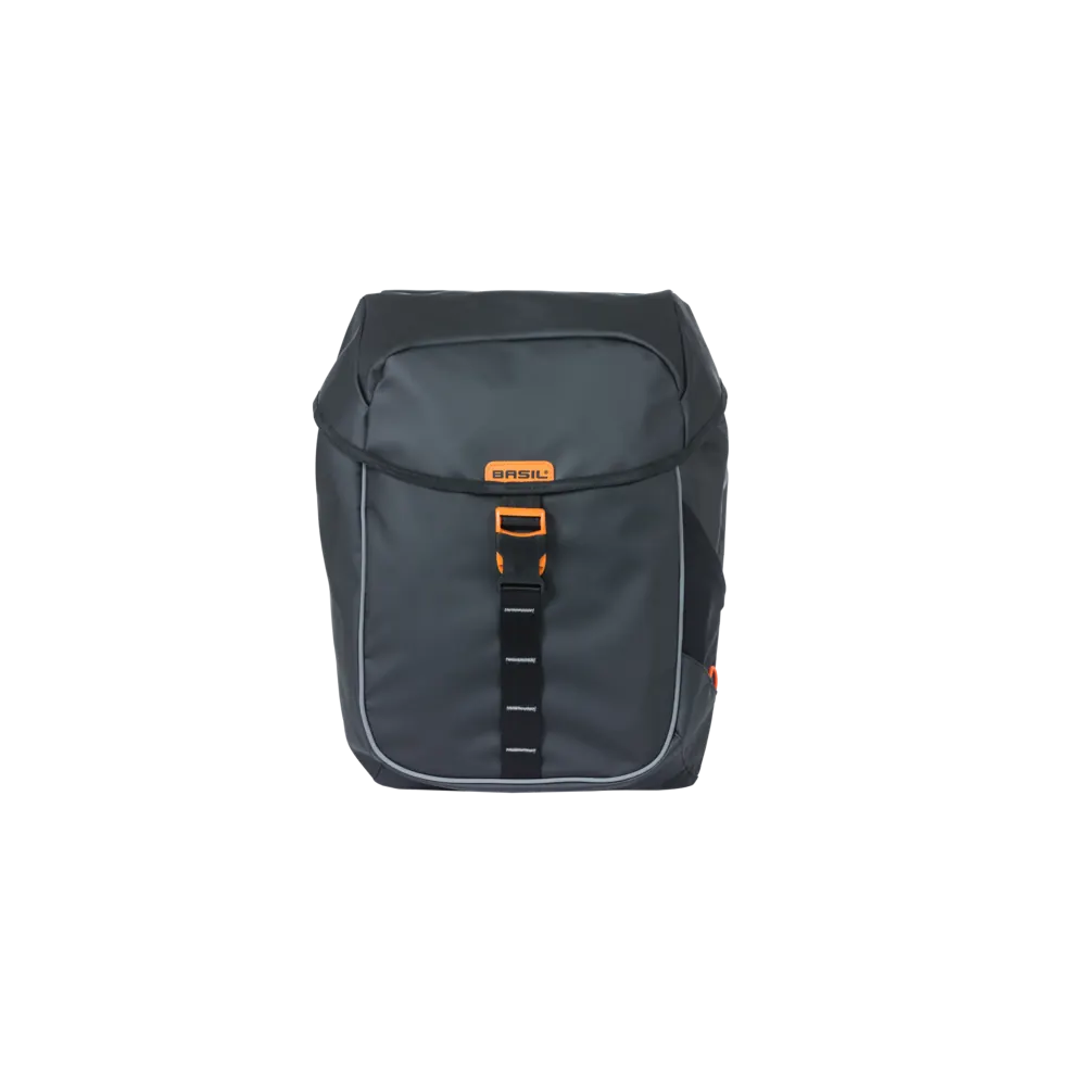 Basil Miles Tarpaulin - dubbele fietstas - 34 liter - zwart/oranje