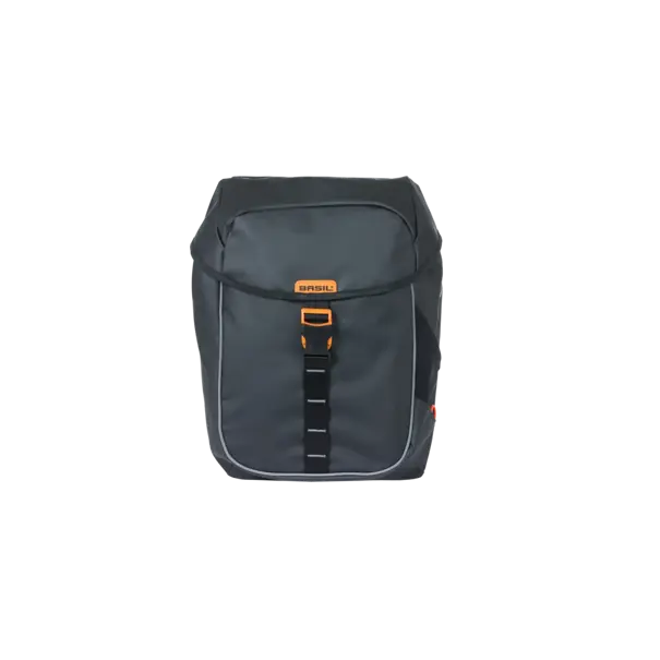 Basil Miles Tarpaulin - dubbele fietstas - 34 liter - zwart/oranje