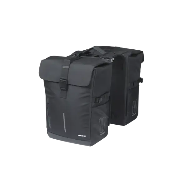 Basil Move -  dubbele fietstas MIK - 30 liter - zwart
