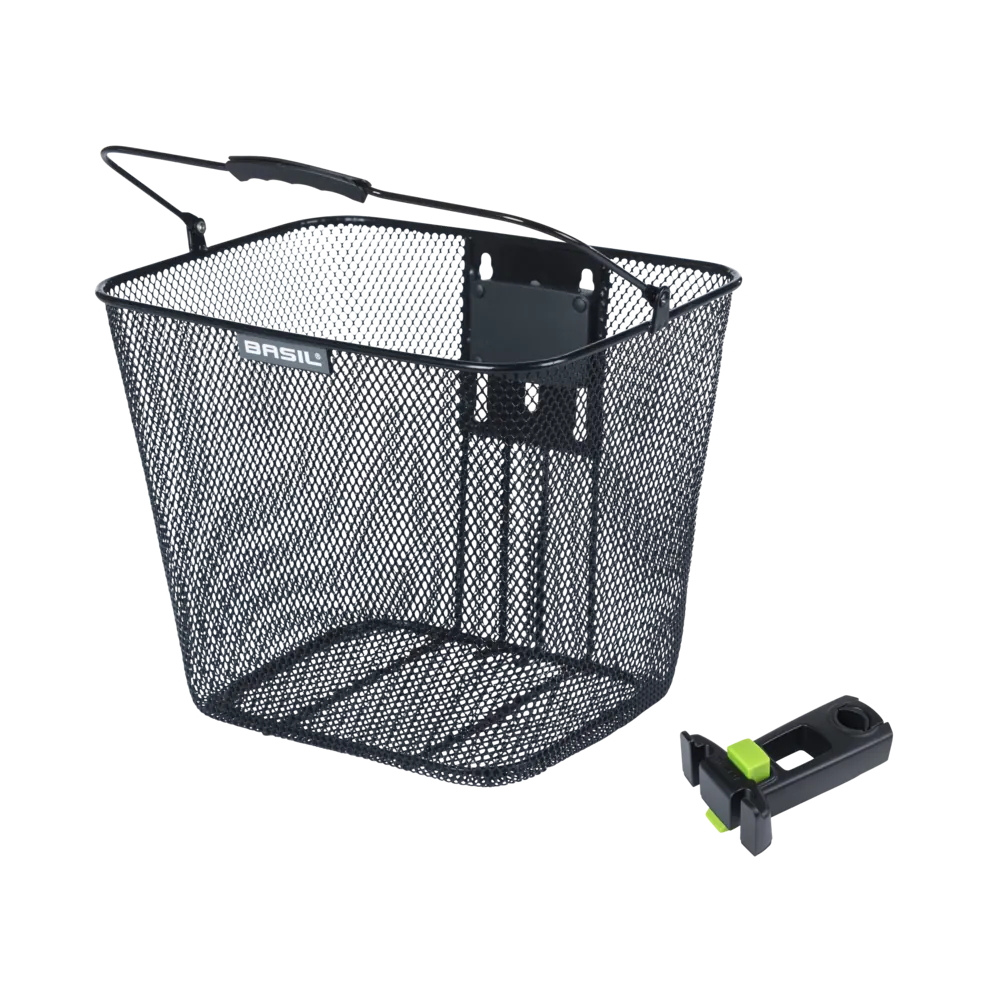 Basil Bilbao KF + stem holder - fietsmand -  zwart