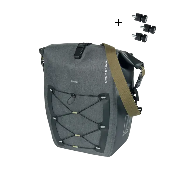 Basil Navigator Storm MIK Studs  L - enkele fietstas - 25-31 liter - zwart