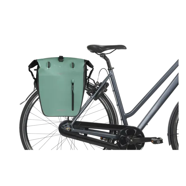 Basil Rivo L - enkele tas tarpaulin MIK Hooks - 25-31L - zilvergroen/zwart