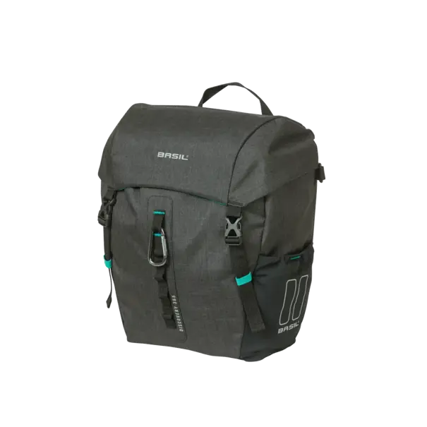 Basil Discovery 365D M - enkele tas MIK Hooks - 9L - zwart gemêleerd