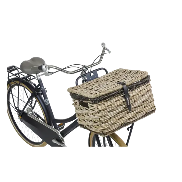 Basil Dijon - met deksel - fietsmand - large - grijs/zwart