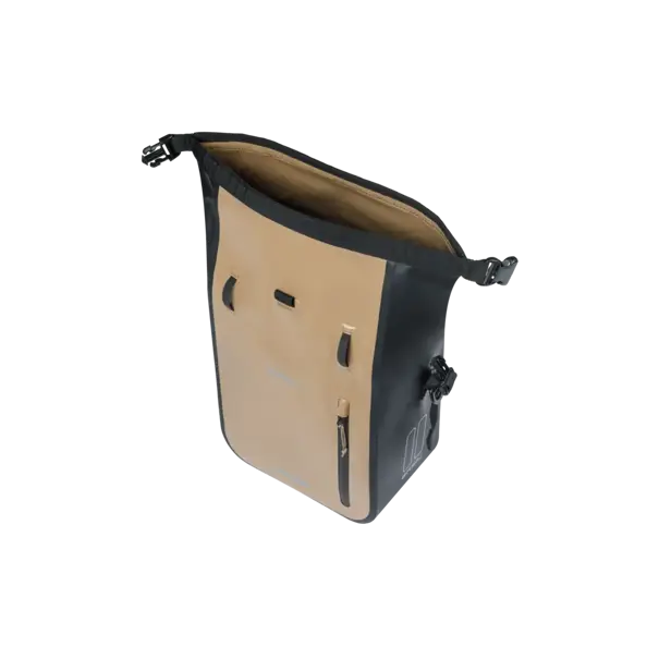 Basil Rivo M - enkele tas tarpaulin MIK Hooks - 12-15L - zand/zwart