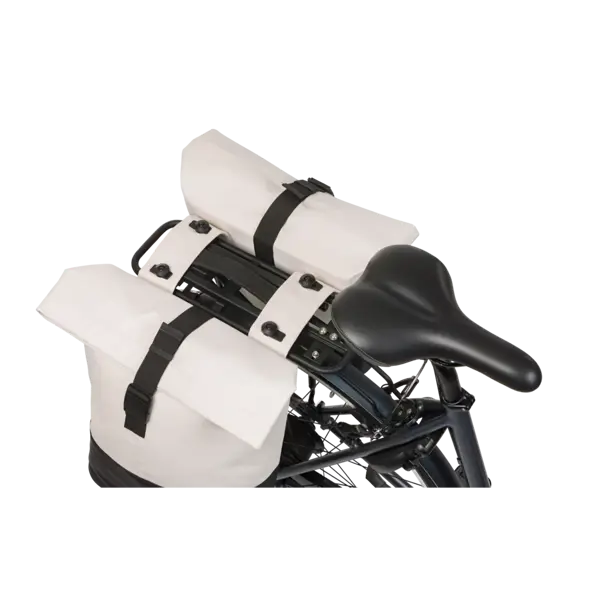 Basil Cove - dubbele fietstas MIK - 28-32L - gebroken wit/zwart