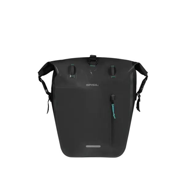 Basil Rivo L - enkele tas tarpaulin MIK Hooks - 25-31L - zwart
