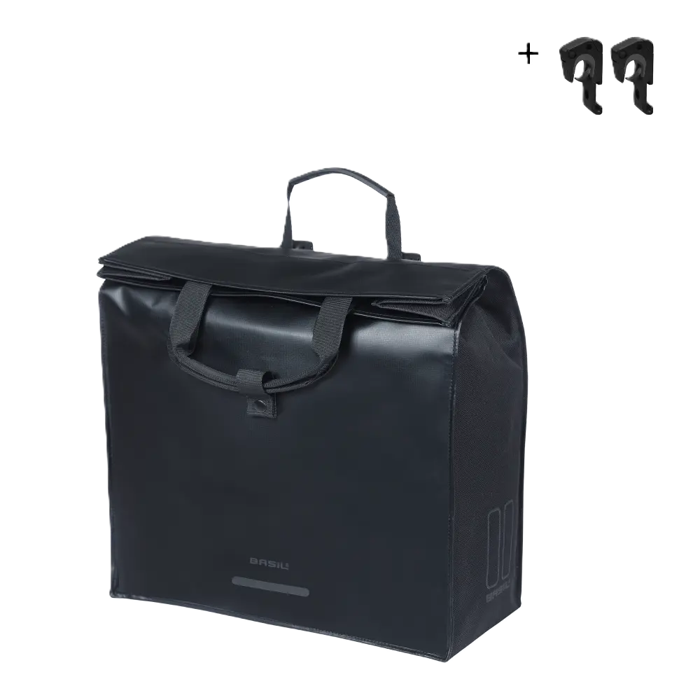 Basil Urban Load Pro - fietsshopper MIK Hooks - 15-20L - zwart