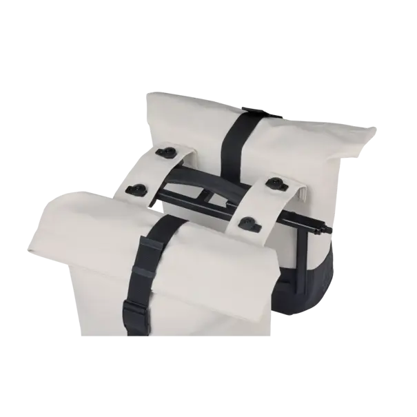 Basil Cove - dubbele fietstas MIK - 28-32L - gebroken wit/zwart
