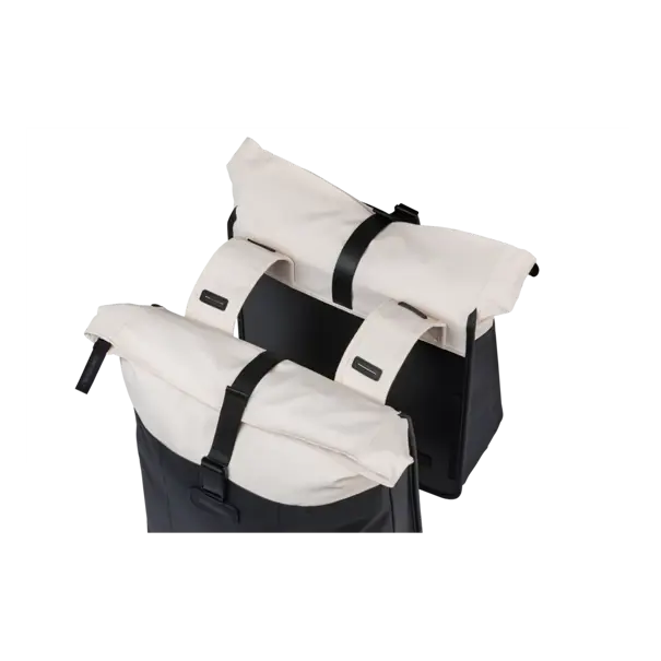 Basil Vive - dubbele fietstas - 28-35L - gebroken wit/zwart