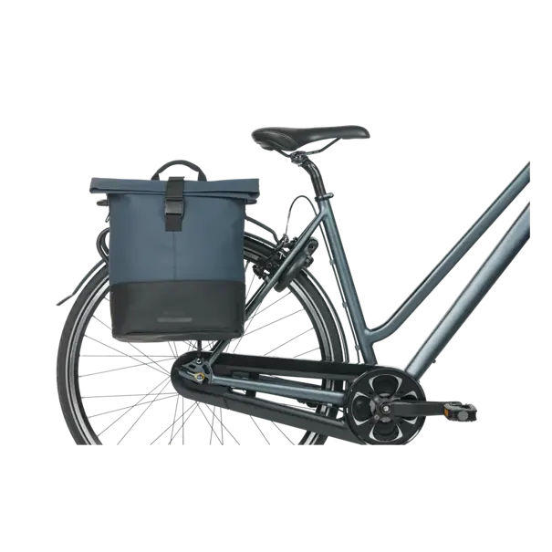 Basil Cove - dubbele fietstas MIK - 28-32L - marineblauw/zwart