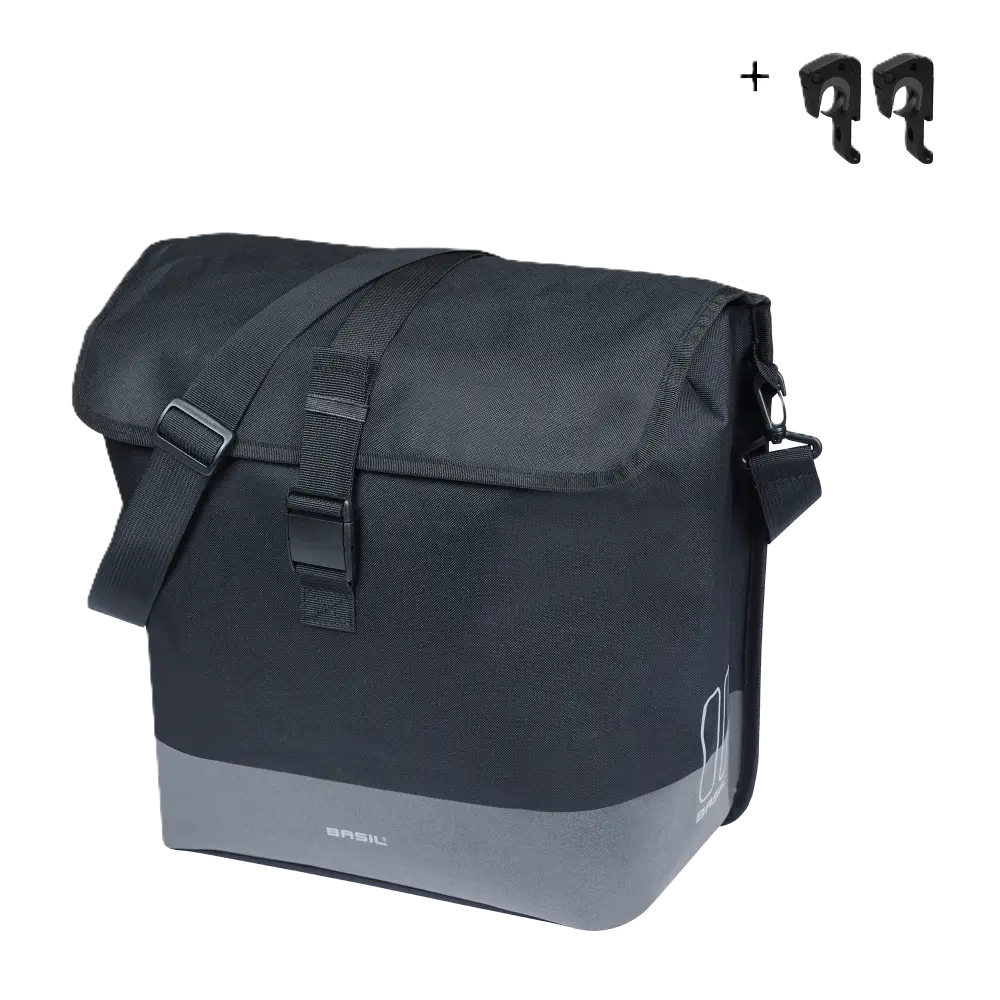 Basil Mara Evo - enkele fietstas MIK Hooks - 20-24L - zwart
