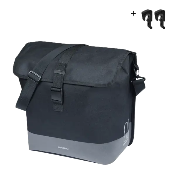 Basil Mara Evo - enkele fietstas MIK Hooks - 20-24L - zwart