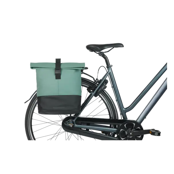 Basil Cove - dubbele fietstas - 28-32L - zilvergroen/zwart