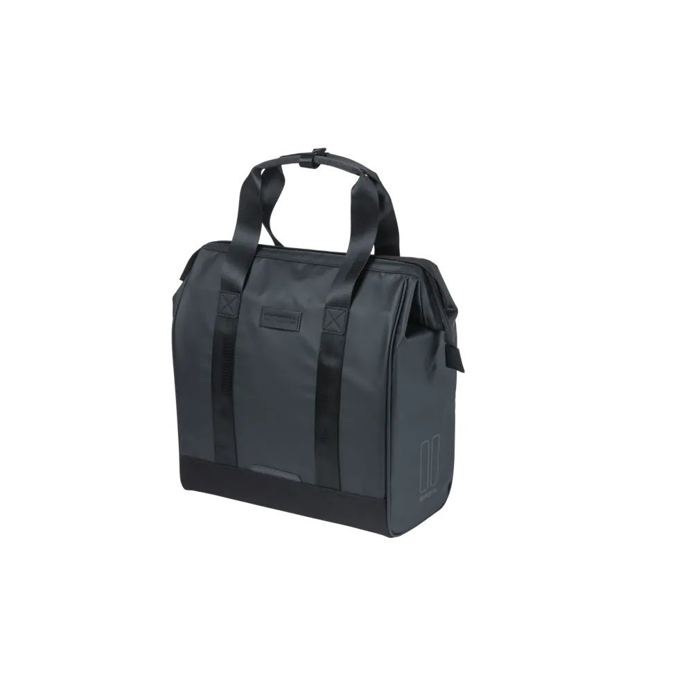 Basil Grand - Tarpaulin fietsshopper MIK Hooks - 23L - zwart