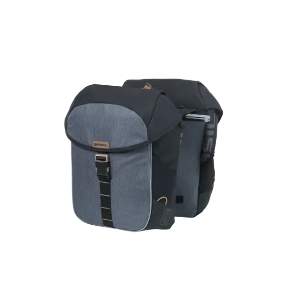 Basil Miles - dubbele fietstas MIK - 34 liter - grijs/zwart