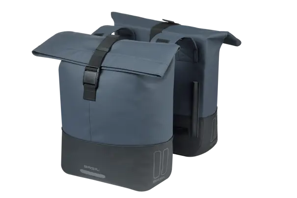 Basil Cove - dubbele fietstas - 28-32L - marineblauw/zwart